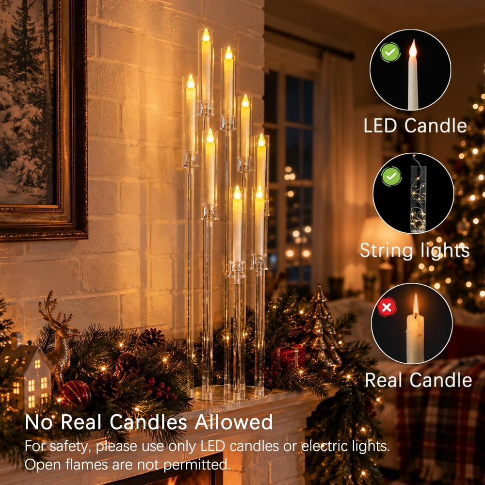 1PCS 8 Arm Clear Acrylic Candelabra Centerpiece for Dinner Table