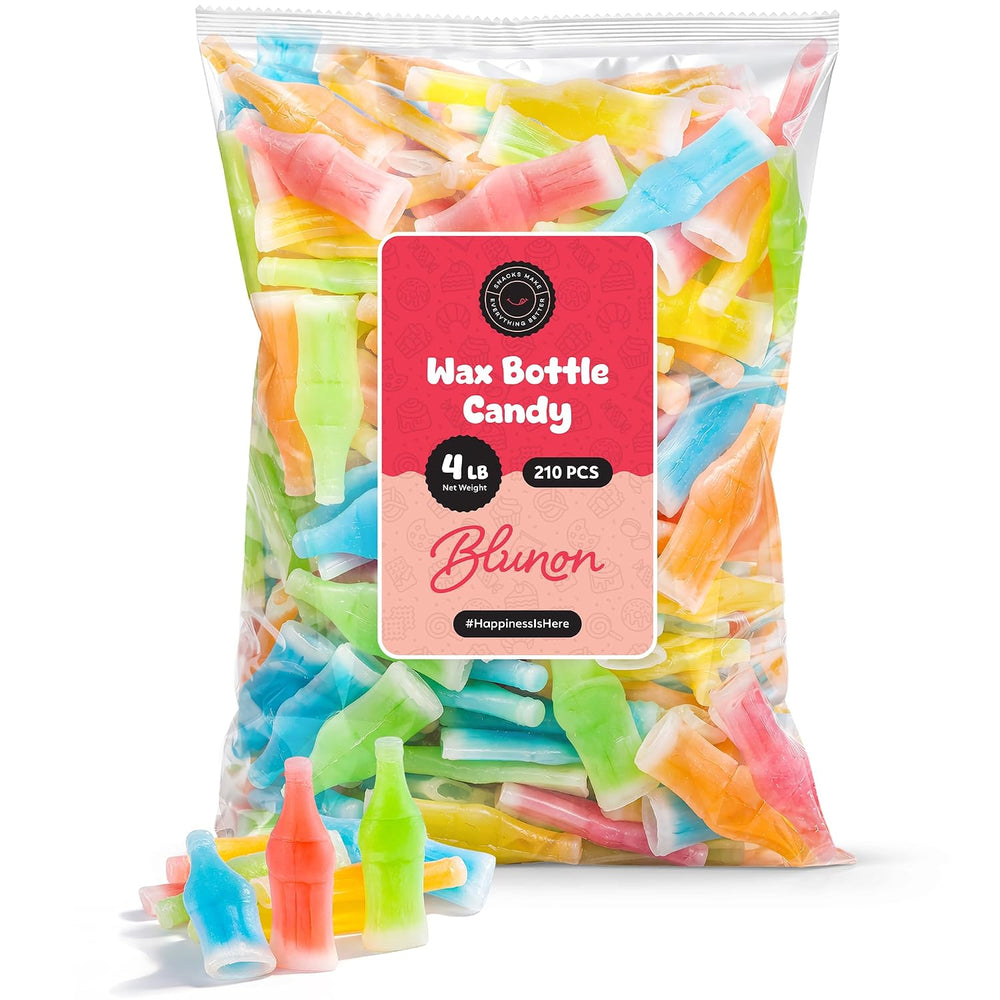 Wax Bottle Candy - 4 Pounds Bulk Retro Drink - Nostalgic Old School Candy - 2...