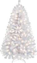 Yaheetech 4.5ft Pre-lit Christmas Tree with 150 Warm White Lights, White