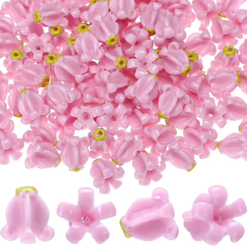 Jutom 100 Pcs Pastel Pink Crown Flower Beads for Hawaiian Lei Making