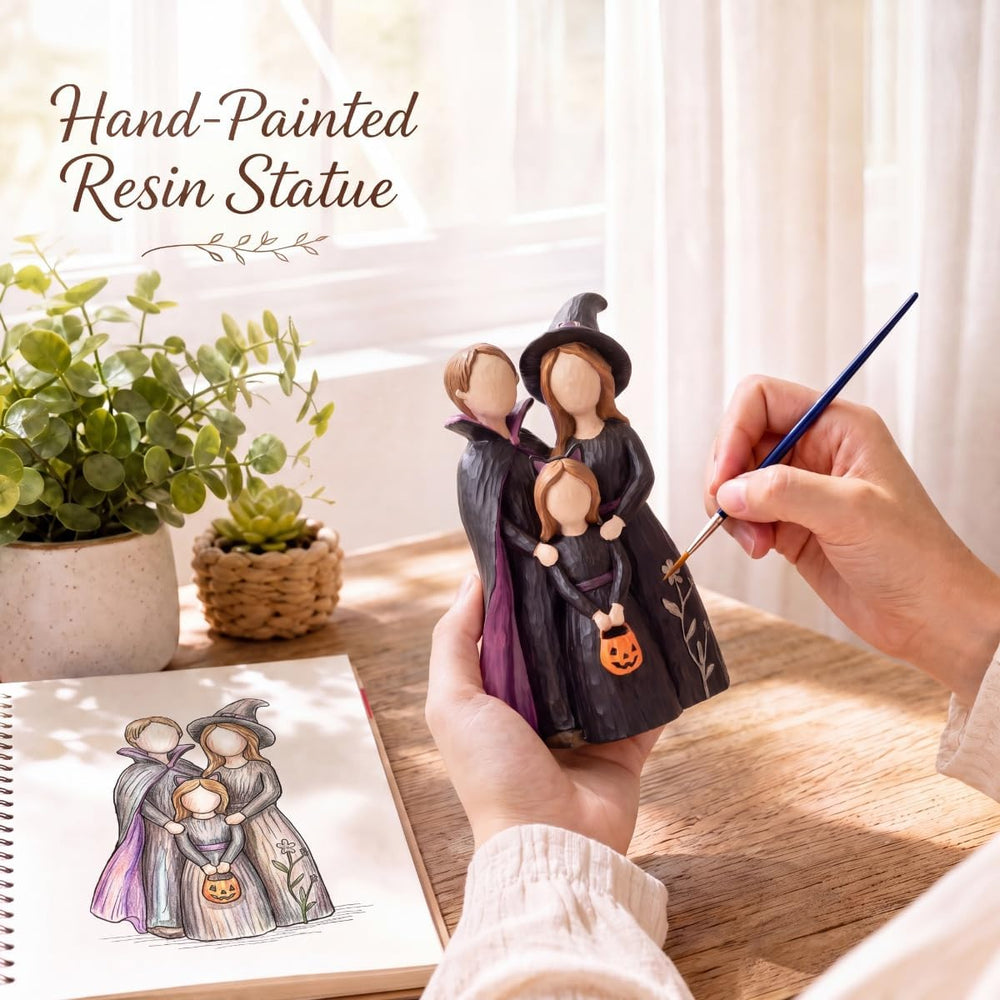Halloween Decor Indoor, 6" Halloween Family Figurine, Gift for Family