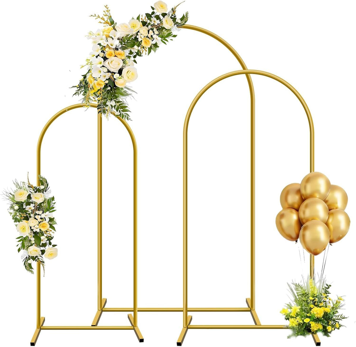 Metal Arch Backdrop Stand, Set of 3 (4/5/6ft) Wedding Arch Stand