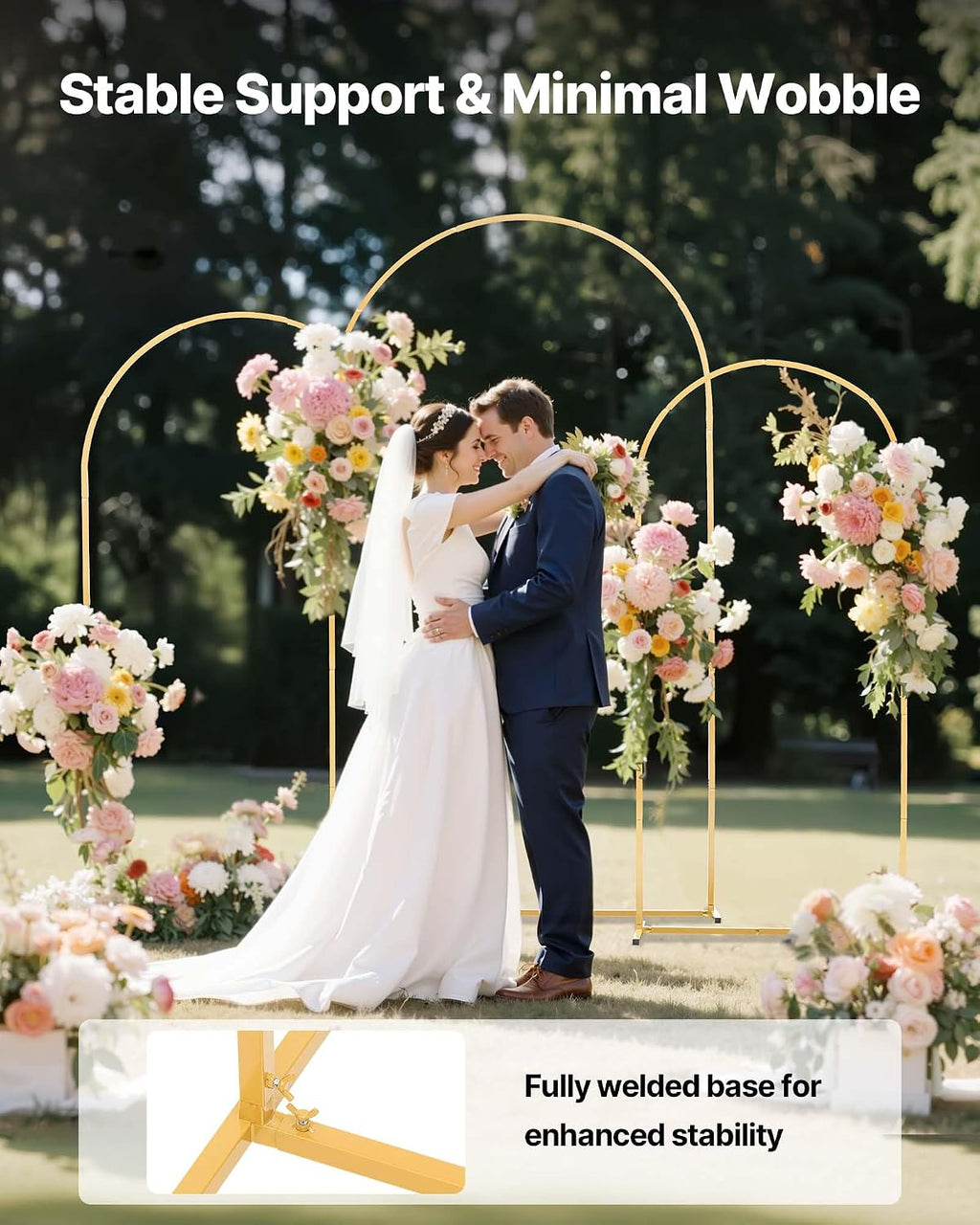 vevor arch backdrop stand, set of 3, 7.2/6.6/6, side view