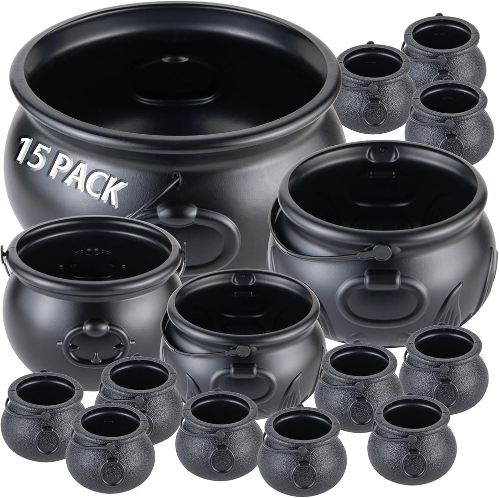 MEADIN 15 in 1 Package (12.8”, 9.8”, 7.6”, 5.7”, 2.7”) Large Black Plastic Wi...