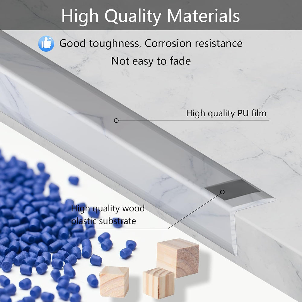 6 Pcs 49" Wall Corner Protector Trim, White Marble Grain Edge Strip for ...