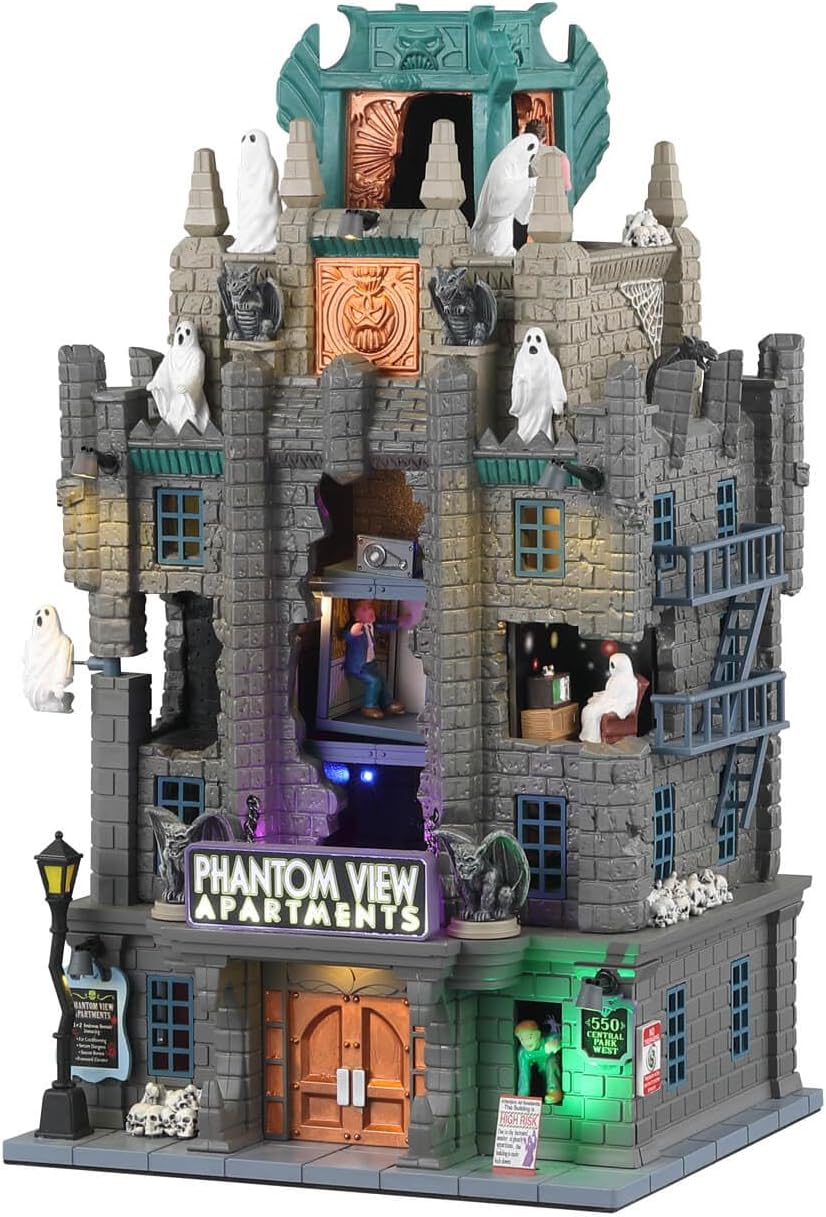 LEMAX Village Collection - Spooky Town Phantom View Apartments Lit Building #35011