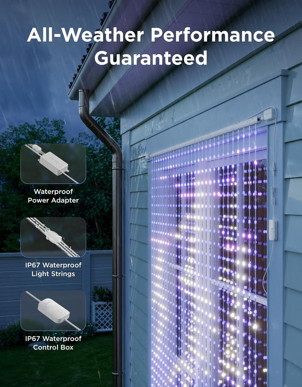 Govee Smart Curtain Lights Pro, 960 LEDs, 5.4×5.7ft for Holiday Decor