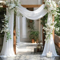 MDS Halloween Chiffon Draping Fabric - 2 Panel, 30" Wide x 30ft Long - Sheer Spooky Arbor & Canopy Drapery for Haunted House Backdrops, Party Ceilings, DIY Costumes & Themed Events - White (Pack of 2)