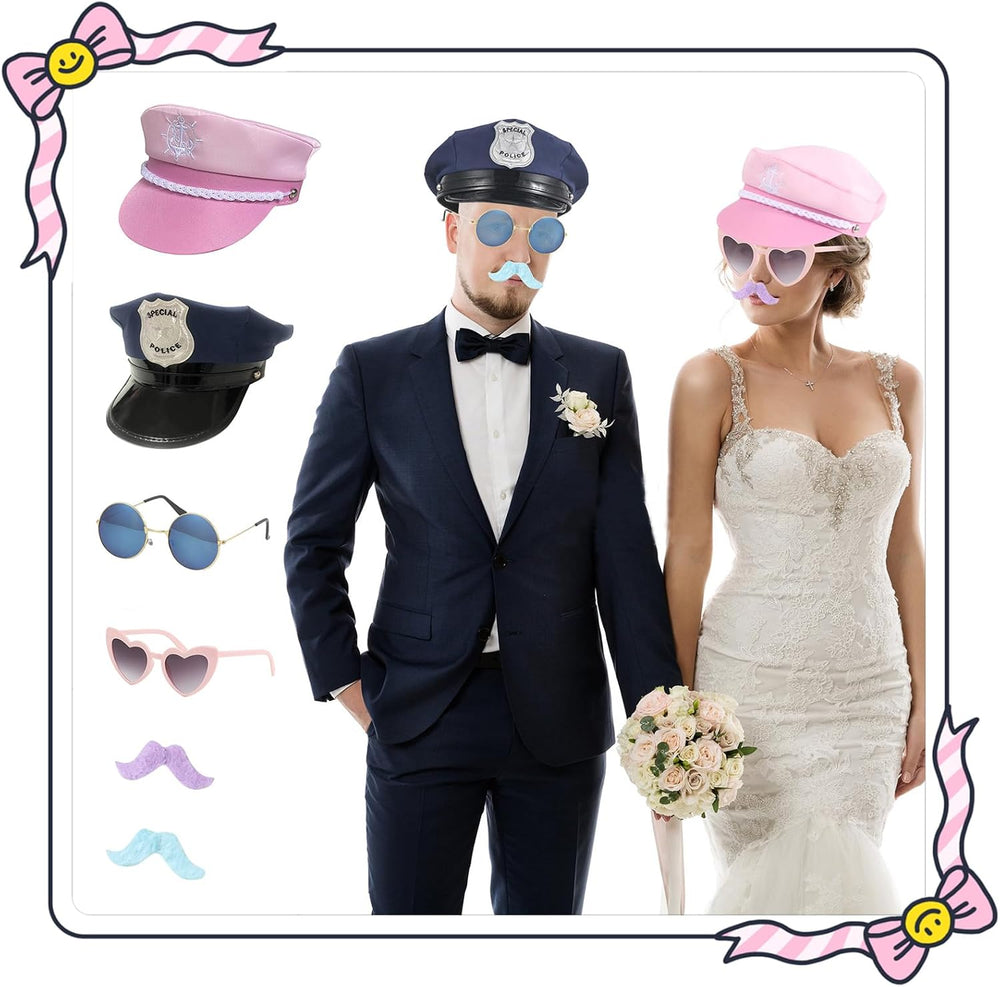 18 Pcs Fun Photo Booth Props Set for Adults, Novelty Funny Hats and Party Sun...