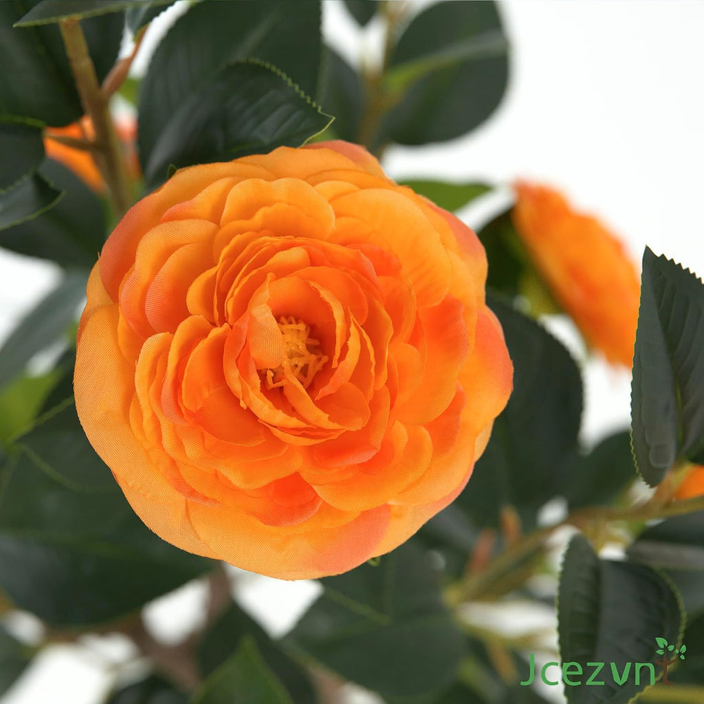 artificial camellia tree with white pot, 38" faux shown in use