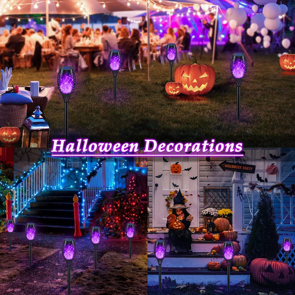 12Pack Purple Solar Halloween Lights for Halloween Decorations Outdoor