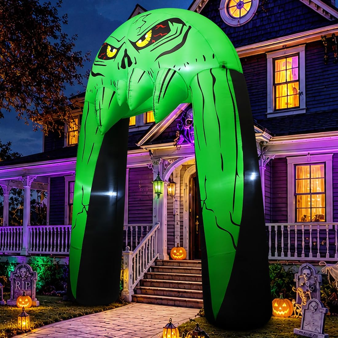 comin 10 ft halloween inflatables archway outdoor decorations shown in use
