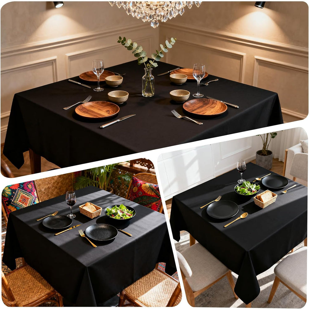 8 Pack Black 60 x 60 Inch Square Tablecloth