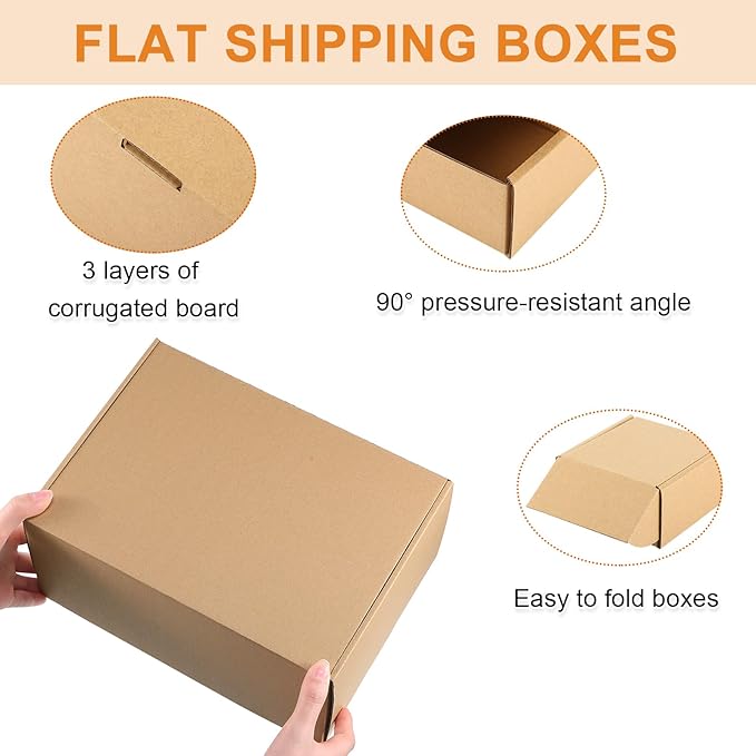 Qilery 100 Pcs Shipping Boxes Cardboard Gift Corrugated Cardboard Brown Boxes Mailer Packaging for Mailing Small Business Present (6 x 4 x 2 Inch)