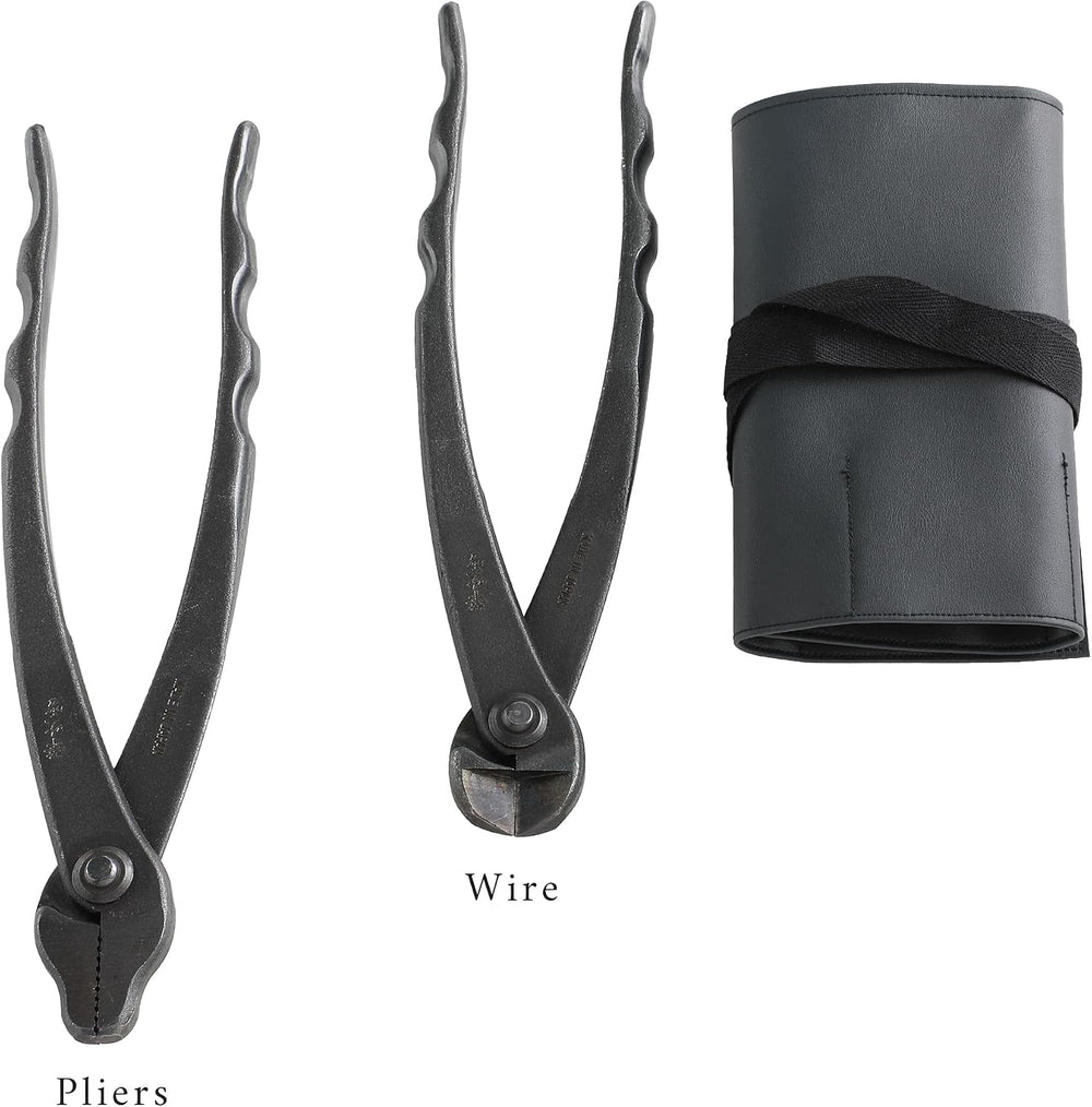 Wazakura 6PCS Bonsai Tool Kit with Roll Bag, Yasugi Steel Twig Scissors