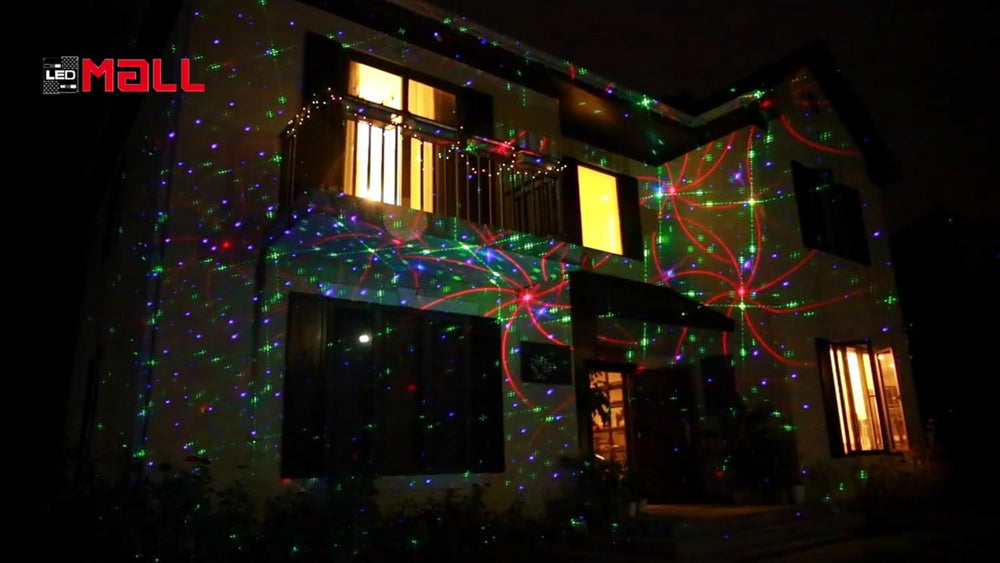 Motion 8 Patterns in 1 Red, Green, and Blue Outdoor Christmas Laser Lights Pr...