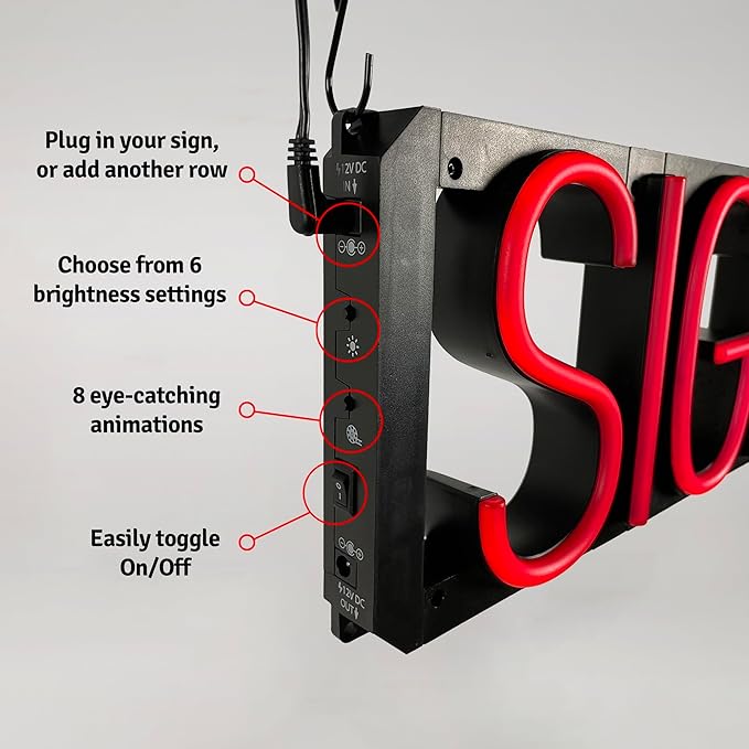 SpellBrite BREWERY Sign | Beer-Related Sign with Neon Look, White LED Light Source | 29.1" x 6.3"