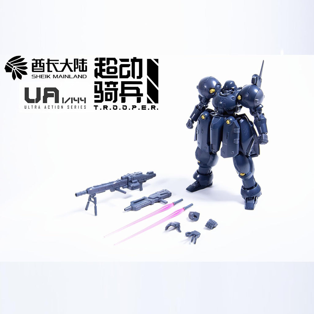 sheik mainland 1/144 za-11 zi-kron blue gray model, front angle view