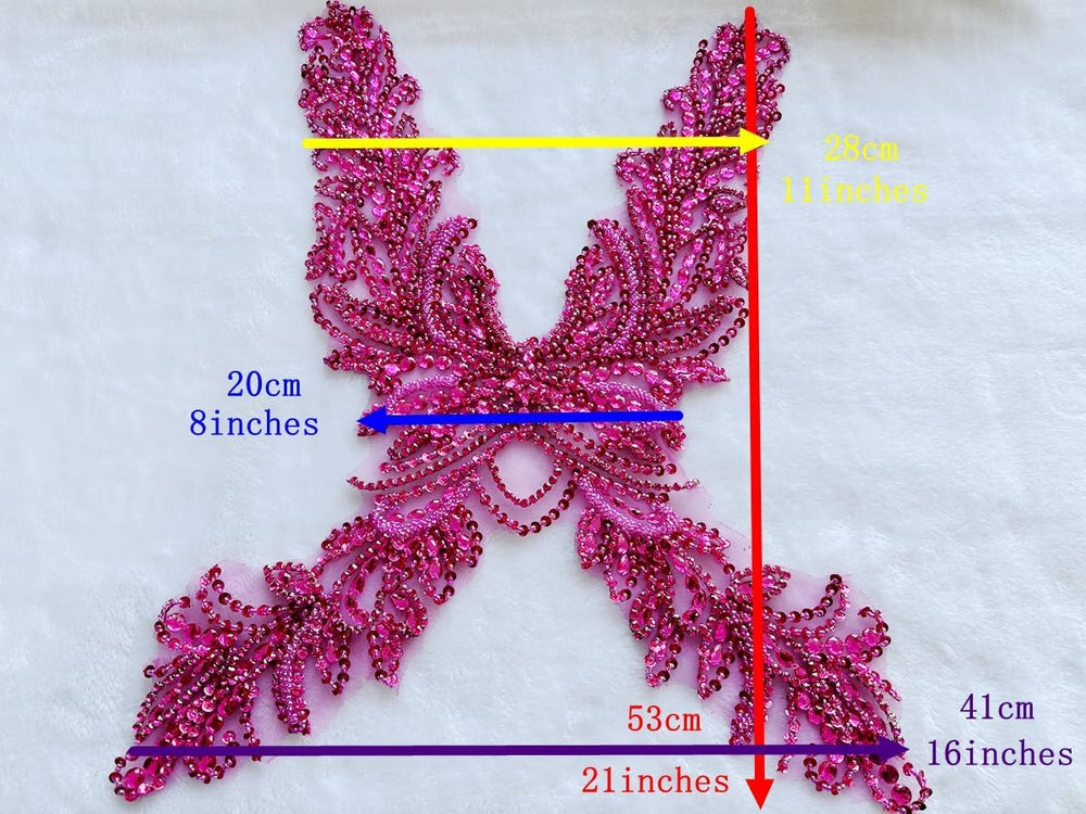 Pure Hand Sewing Beads appliqués sew on shin Rhinestones Sequins Trim Patches...