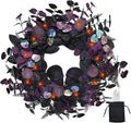 22" Prelit Halloween Wreaths for Front Door with 40 LEDs