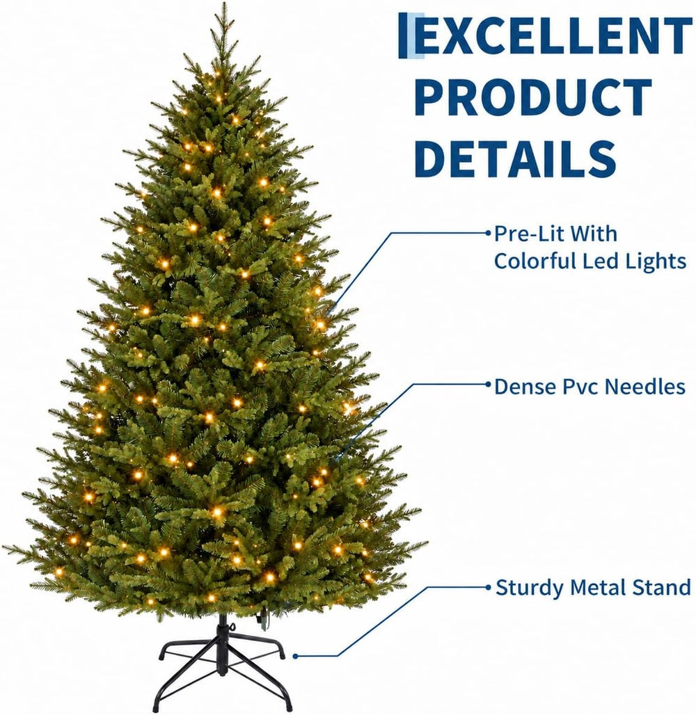 GarveeHome 6ft Artificial Christmas Tree, Xmas Tree with 1248 + Tips