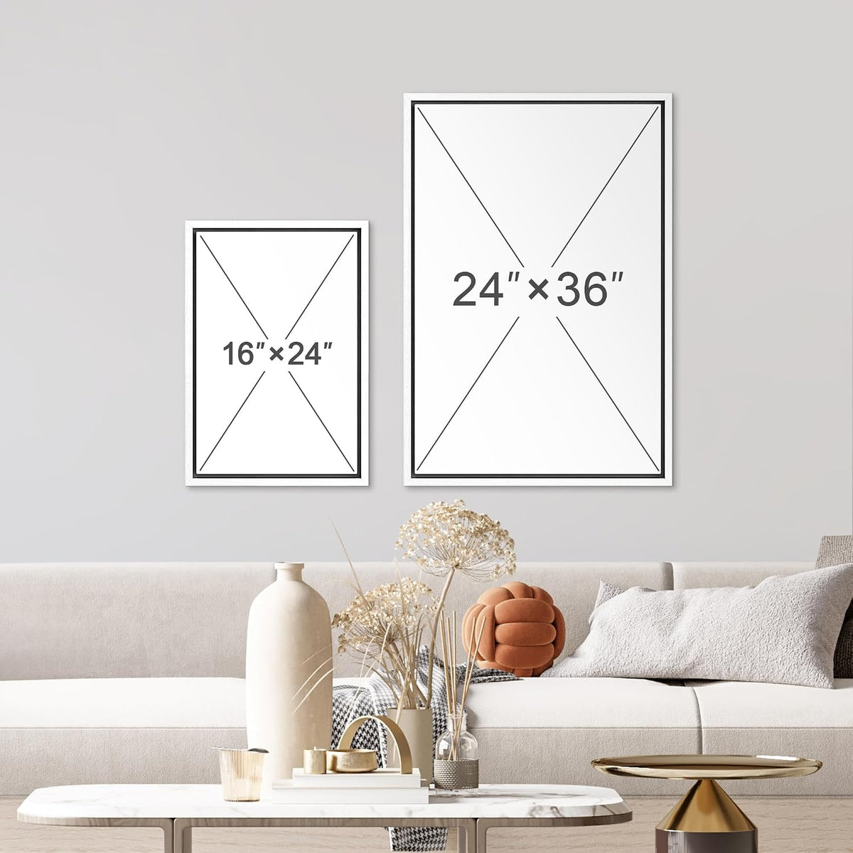 wall26 - 3 piece framed canvas wall art, package contents
