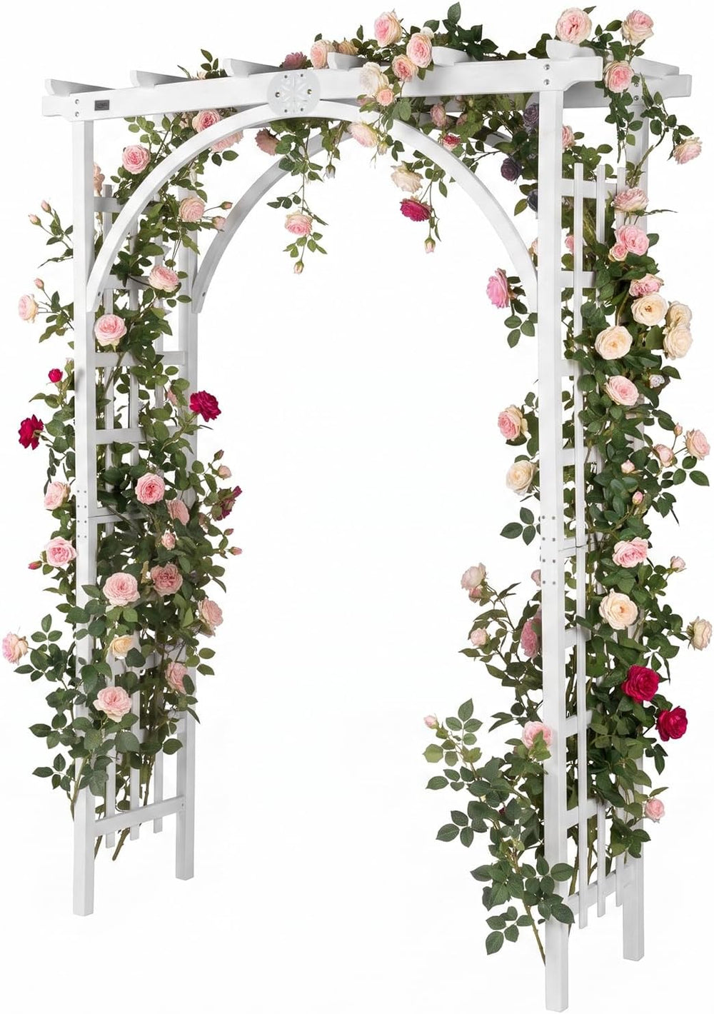 VINGLI 85in Wooden Arbor Garden Arch, Wedding Arch for Ceremony, Wood Trellis...