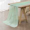 12Pack 9ft Chiffon Table Runner14x108 Inch Sheer Romantic Table Runner for Wedding Birthday Party Bridal Shower Outdoor Decoration-Mint