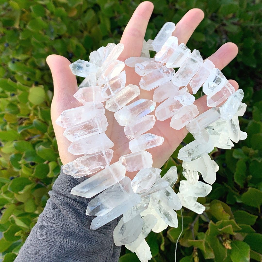 adabele 30 inch natural raw clear crystal white, close-up detail