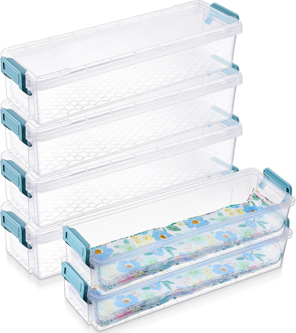 Tioncy 6 Pcs 13 x 4 x 3 in Fabric Strip Case, Blue