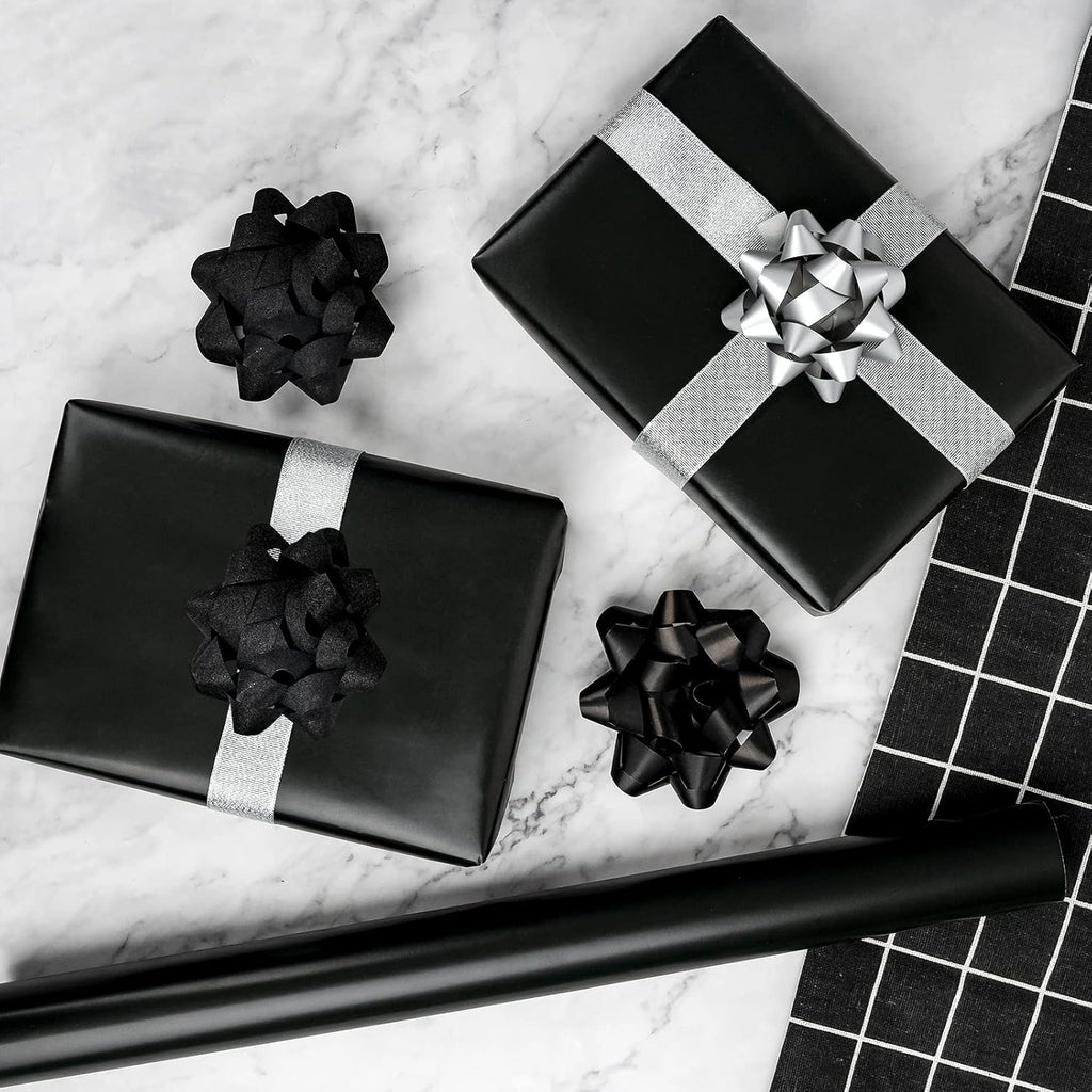 ruspepa black wrapping paper solid color for wedding shown in use