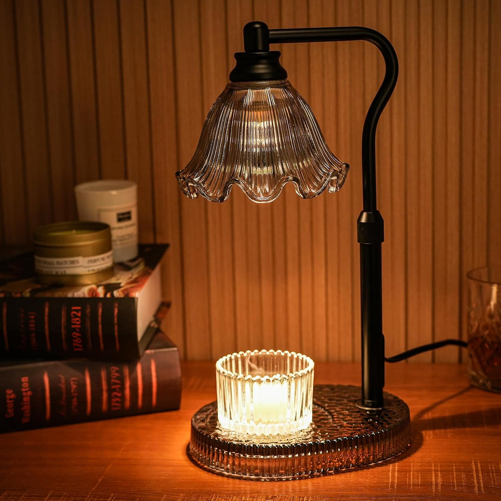 Flower Candle Warmer Lamp with Timer & 4-Level Dimmer, Adjustable Height