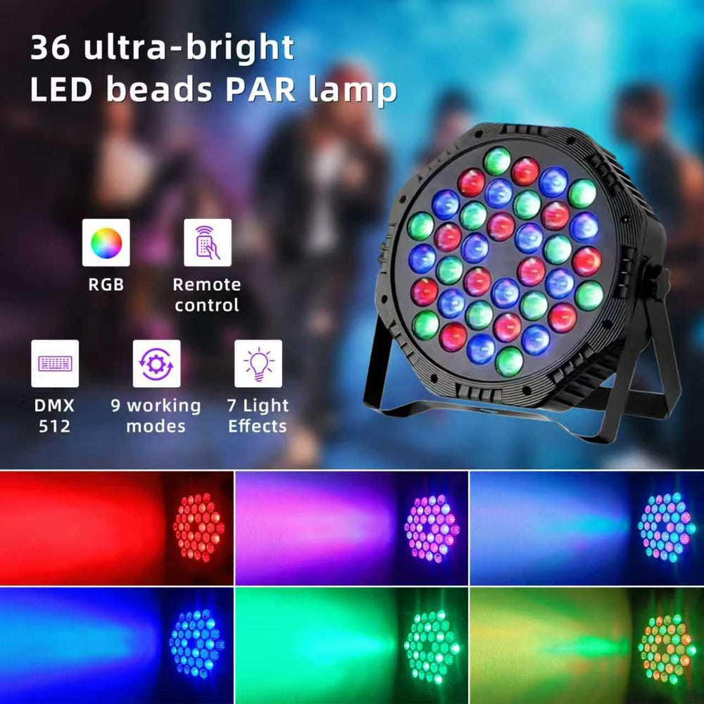 2-Packs 36LED Par Lights DJ Stage Light RGB