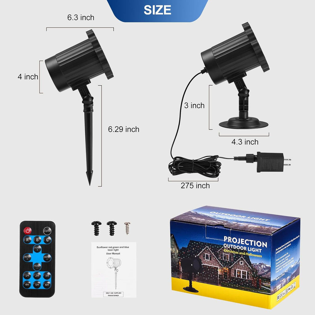 outdoor rgb laser projector lights 3 color starry, package contents