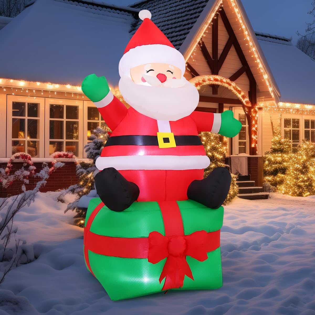 comin 7 ft christmas santa inflatables outdoor decorations, close-up detail