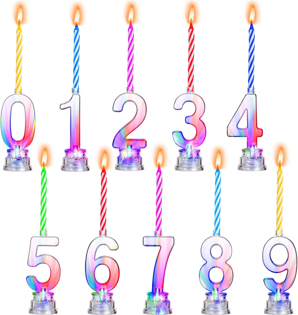 Boao 50 Pcs Birthday Number Candle Set LED Birthday Number Candles