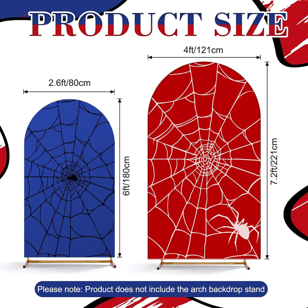 2 Set 6ft 7.2 ft Spider Web Arch Backdrop Covers Stretchy Fabric