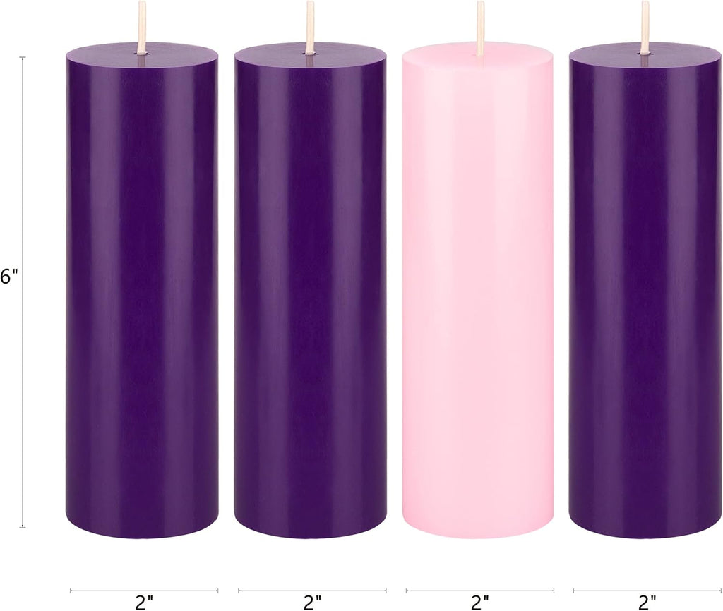 mega candles unscented christmas advent round pillar candle shown in use