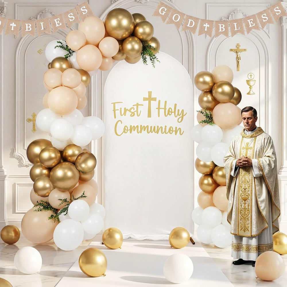 Gilprop 125 Pcs 7.2ft Holy Communion Baptism, Elastic Polyester