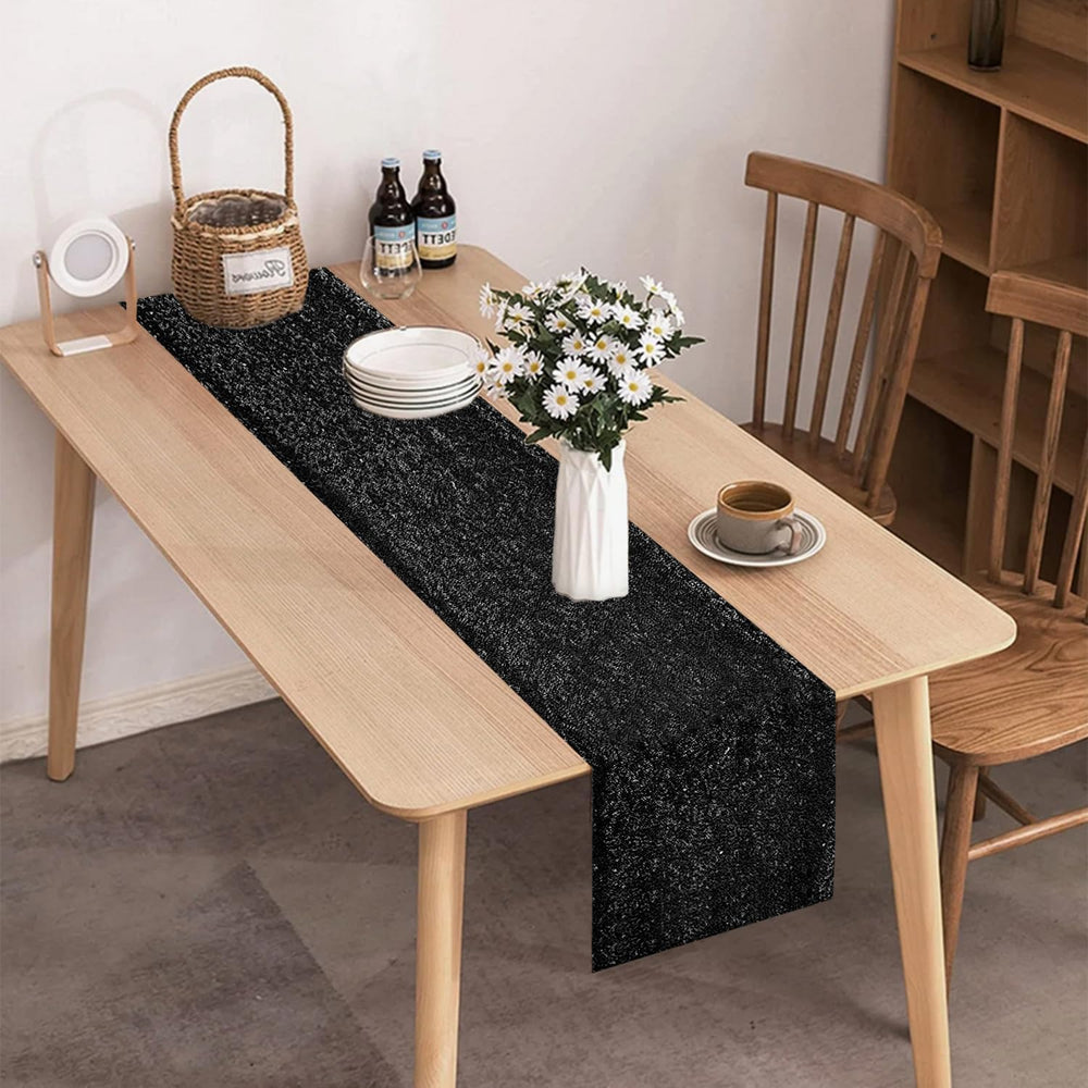 10 Packs 12 x 72 inches Black Sequin Table Runner
