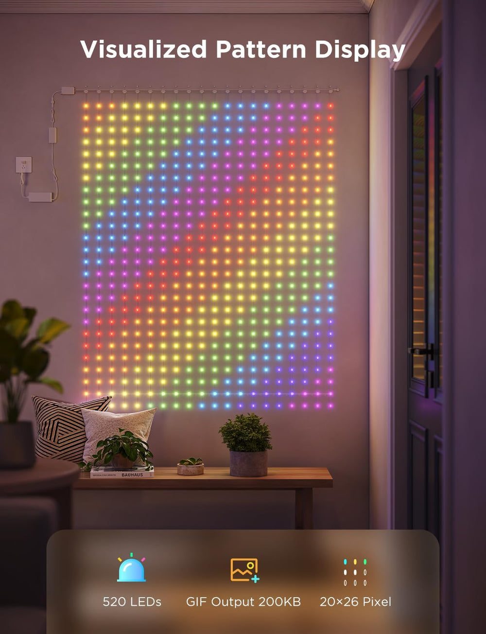 Govee Smart Curtain Lights 2, 520 LEDs, 4.9×6.6ft for Indoor Outdoor Decor