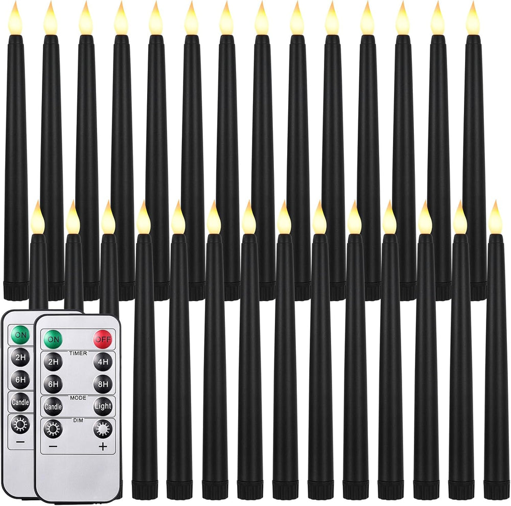 Flameless Flicker Taper Candles Bulk with Remote and Timer, Battery Operated ...