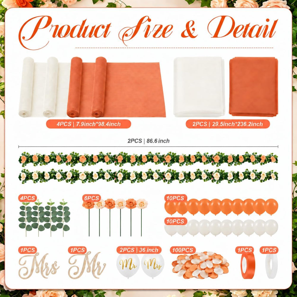 Cinrobiye 45PCS Terracotta Wedding Arch Decorations Kit, Fall Autumn Wedding ...