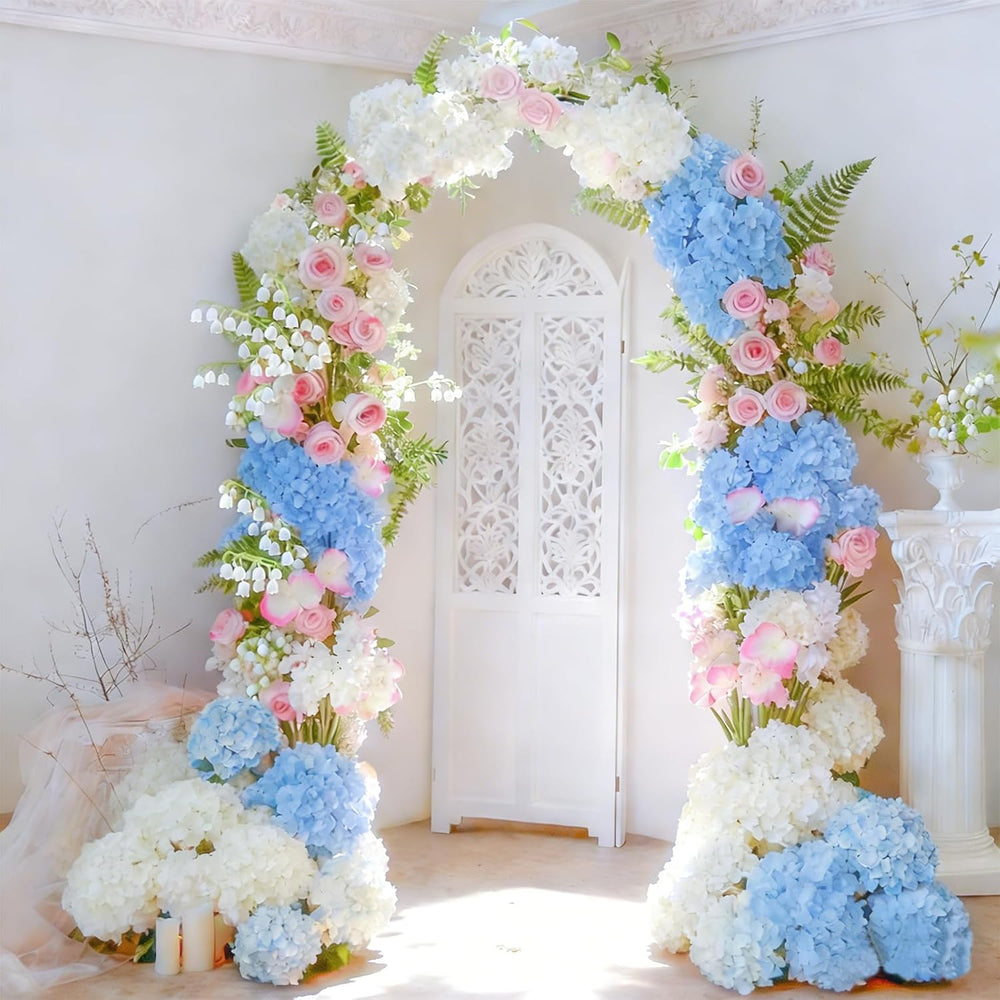 50 Pcs Faux White Blue Hydrangea Artificial Flowers Bulk Fake Flowers