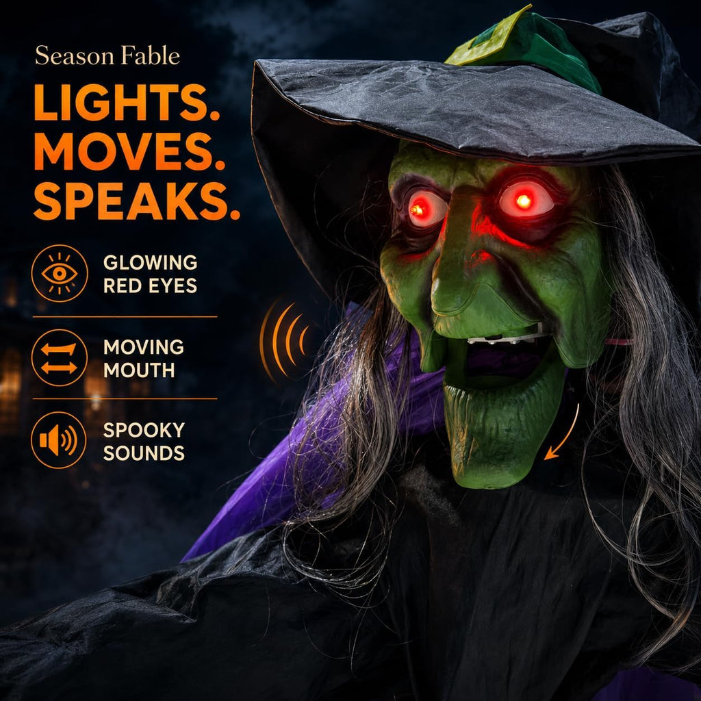 12 Ft Animated Hovering Witch Animatronics