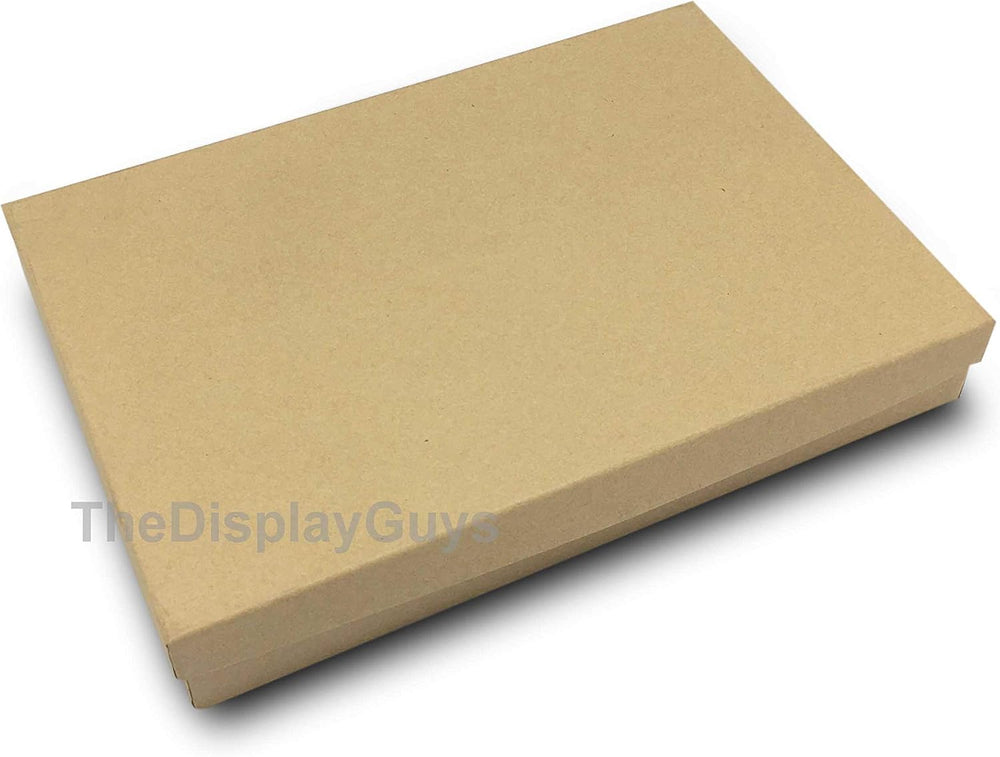 TheDisplayGuys 100 Cardboard Jewelry Gift Boxes with Inserts - Kraft Brown