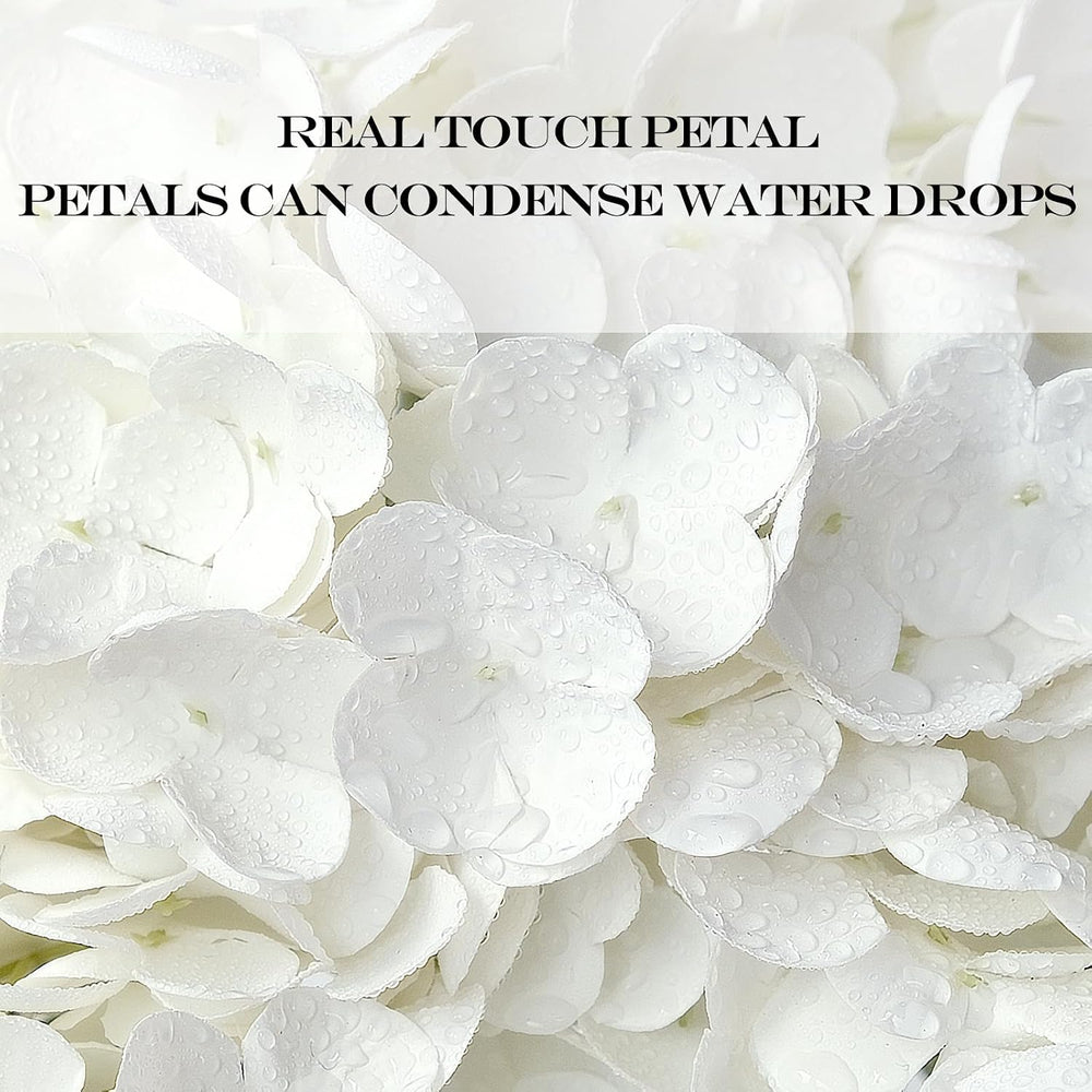 White Flowers Hydrangea Artificial Flowers, 4Pcs Outdoor Large 21" Royal...