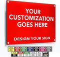 Custom Metal Signs, Personalized Aluminum, Customized Safety, Business Signs, Waterproof Outdoor, White Aluminum (Red, 30x24 In)
