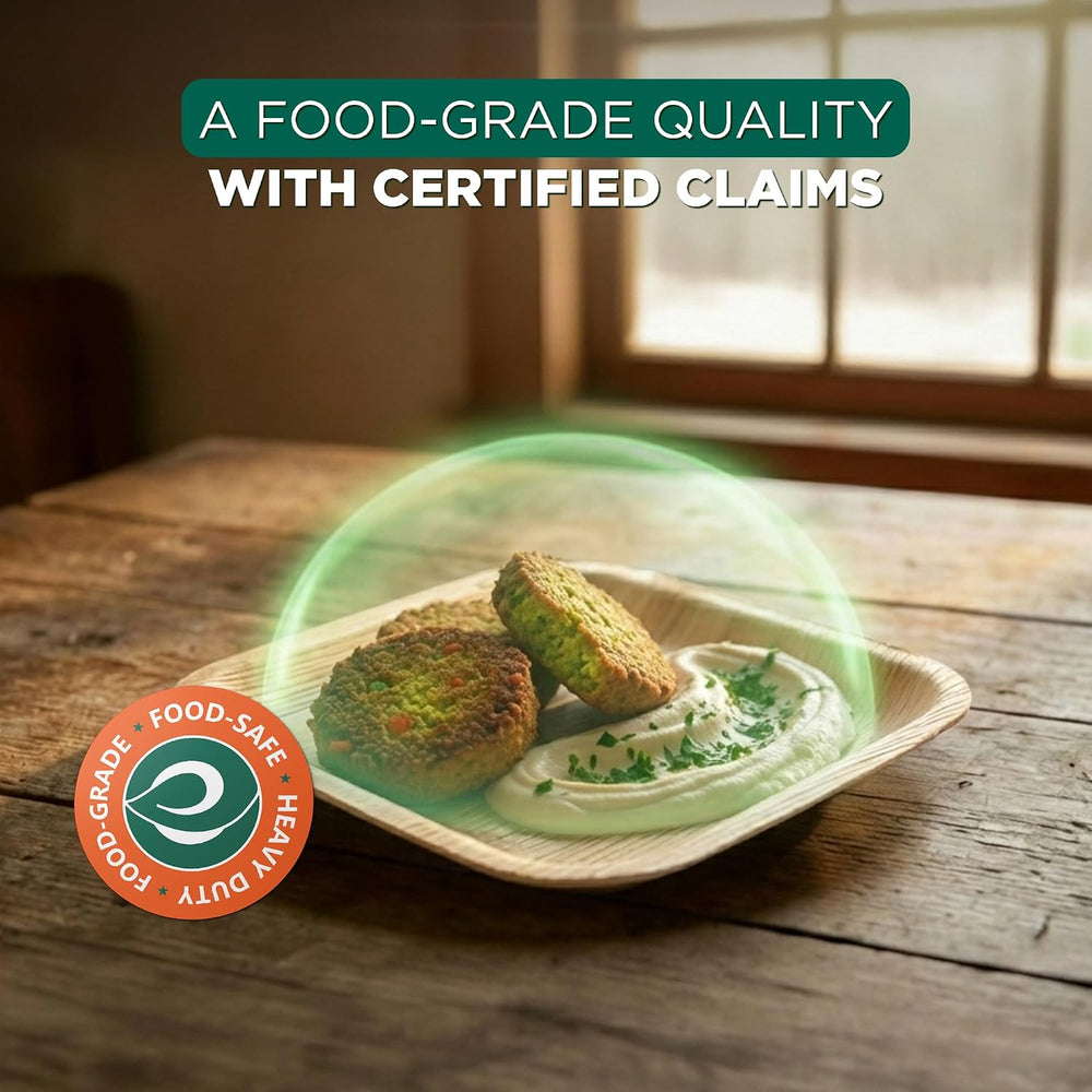 ECO SOUL 6 Inch Disposable Bamboo Plates (100 Pack, Square)