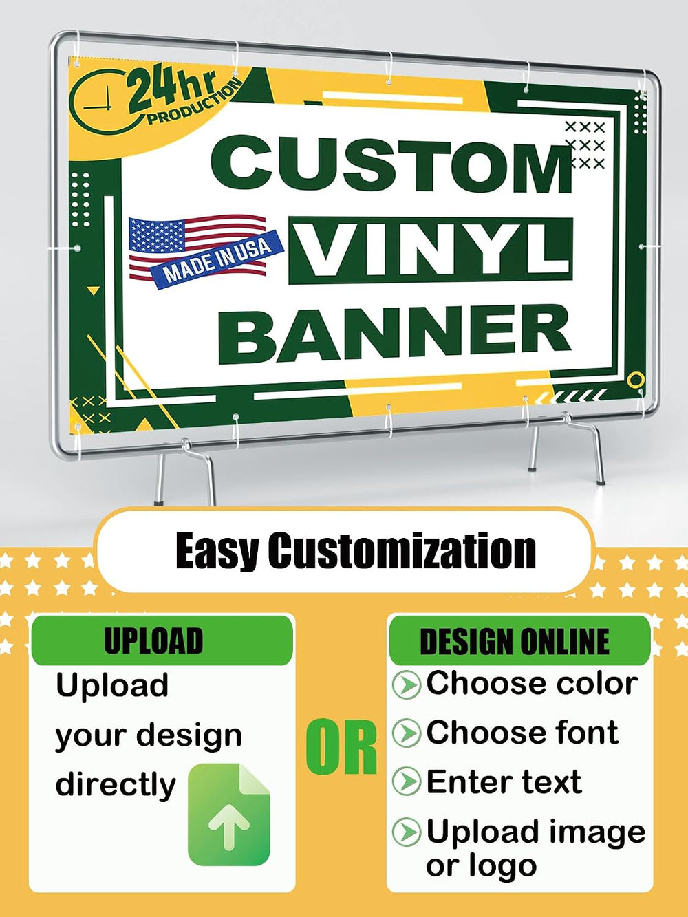 Custom Banner 4ft x 6ft Vinyl Banner Custom Backdrop - Full Color 13 Oz Sign ...